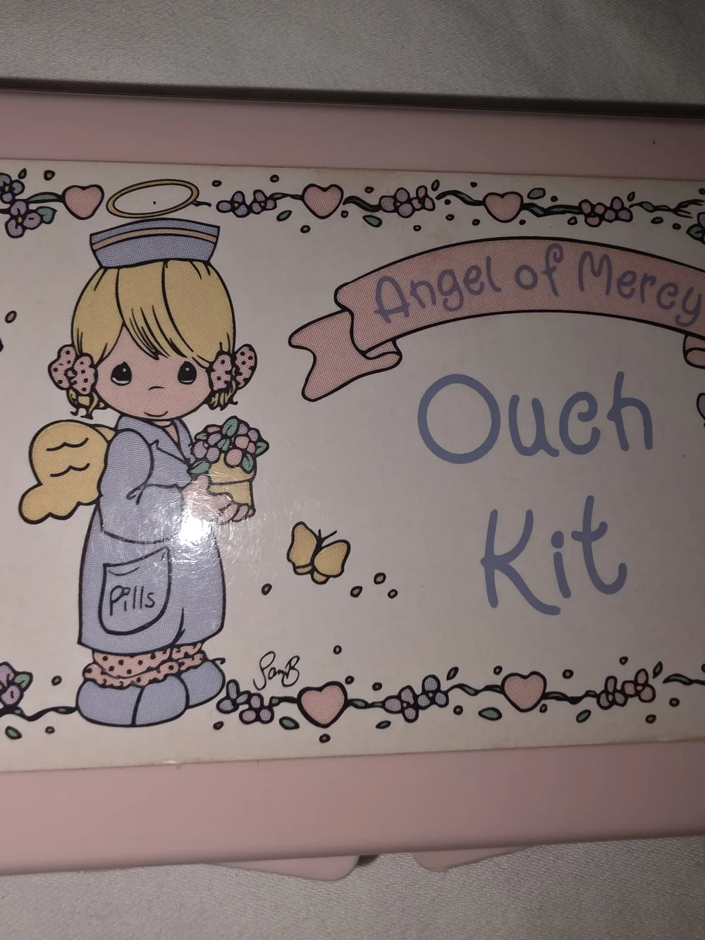 *Vintage* Pink Precious Moments 'Ouch Kit' First Aid Case